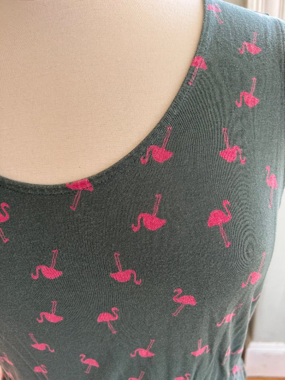 GUC Boden jersey drawstring dress, pink flamingos, US14R